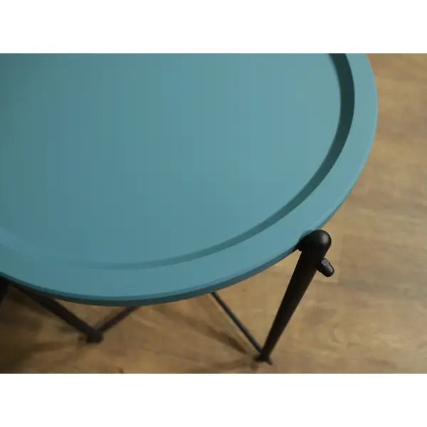 фото Журнальный столик круглый 47.8x51.6 см сине-зеленый без бренда