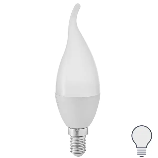Лампа светодиодная Volpe с диммером свеча витая 6 Вт Е14 матовая 600 Лм холодный белый свет