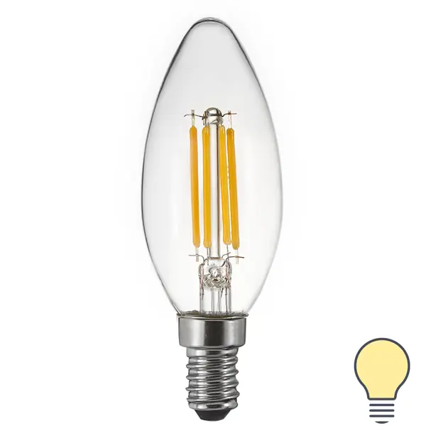 Лампа светодиодная Osram В E14 220/240 В 5 Вт свеча 600 лм теплый белый свет ночник свеча в подсвечнике led от батареек белый 4х9 5х15 см