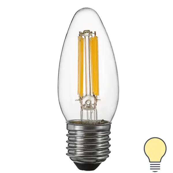 Лампа светодиодная Osram В E27 220/240 В 6 Вт свеча 806 лм теплый белый свет