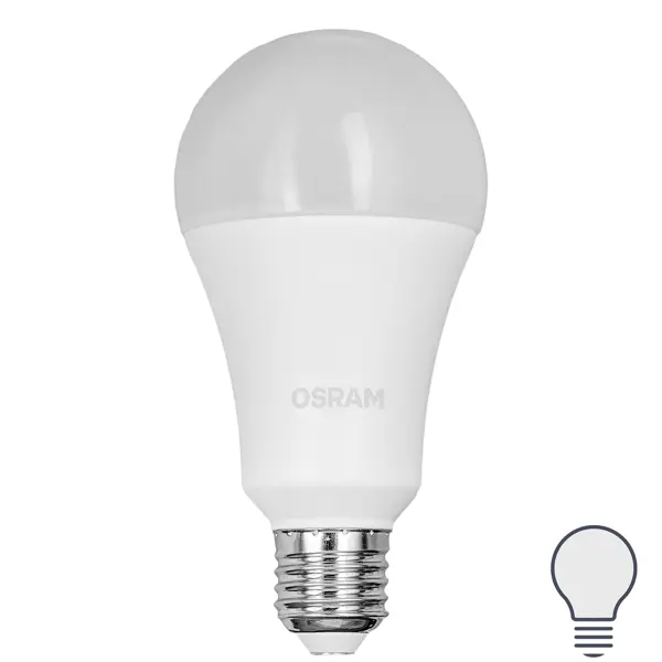Лампа светодиодная Osram груша 20Вт 2452Лм E27 нейтральный белый свет груша мраморная 1шт