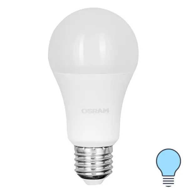 Лампа светодиодная Osram груша 12Вт 1055Лм E27 холодный белый свет люстра 1055 6wt e27 60вт белый 76х76х50 см bayerlux