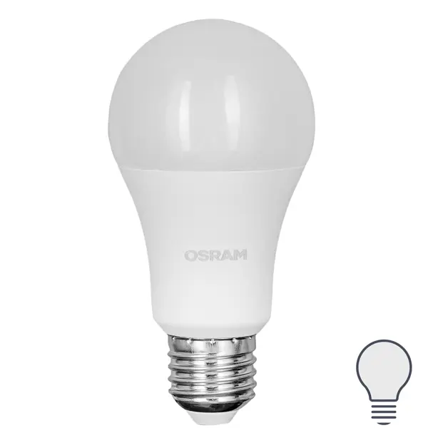 Лампа светодиодная Osram груша 12Вт 1055Лм E27 нейтральный белый свет люстра 1055 6wt e27 60вт белый 76х76х50 см bayerlux
