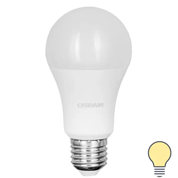 Лампа светодиодная Osram груша 12Вт 1055Лм E27 теплый белый свет люстра 1055 6wt e27 60вт белый 76х76х50 см bayerlux