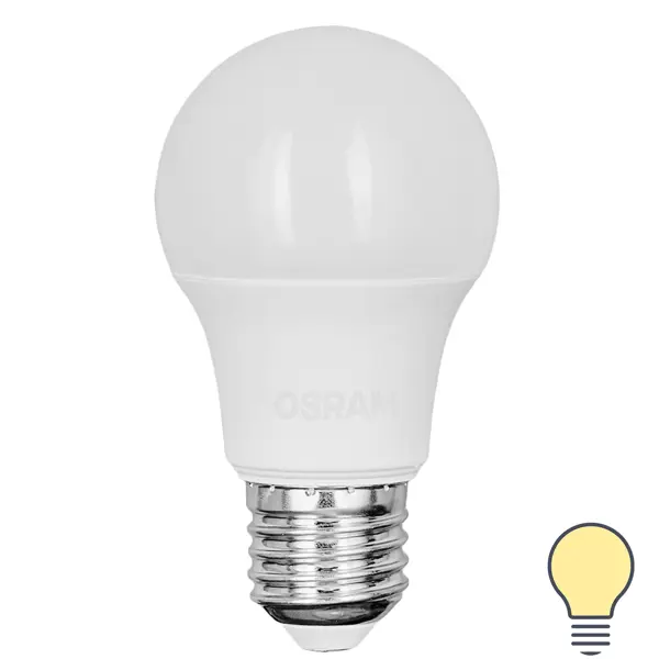 Лампа светодиодная Osram груша 7Вт 600Лм E27 теплый белый свет груша мраморная 1шт