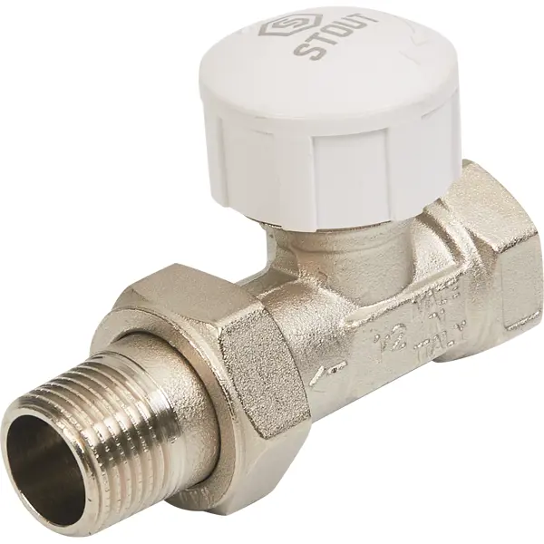 Термостатический клапан Stout SVT-0001-000015 1/2 прямое подключение клапан вентиль термостатический прямой stout svt 0001 000015 1 2 нр ш х 1 2 вр г для радиатора