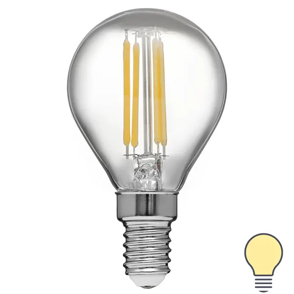 Лампа светодиодная Volpe LEDF E14 220-240 В 4 Вт шар малый прозрачная 400 лм теплый белый свет папка конверт с кнопкой brauberg малый формат 250х135мм прозрачная синяя 224031