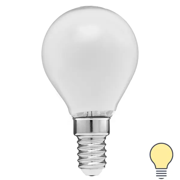 Лампа светодиодная Volpe LEDF E14 220-240 В 6 Вт шар малый матовая 600 лм теплый белый свет