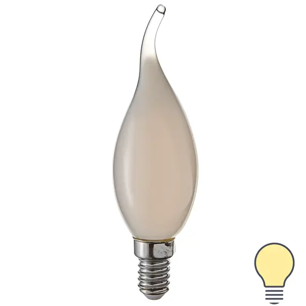 Лампа светодиодная Volpe LEDF E14 220-240 В 7 Вт свеча на ветру матовая 750 лм теплый белый свет лампа накаливания bellight свеча на ветру матовая e14 40 вт свет тёплый белый