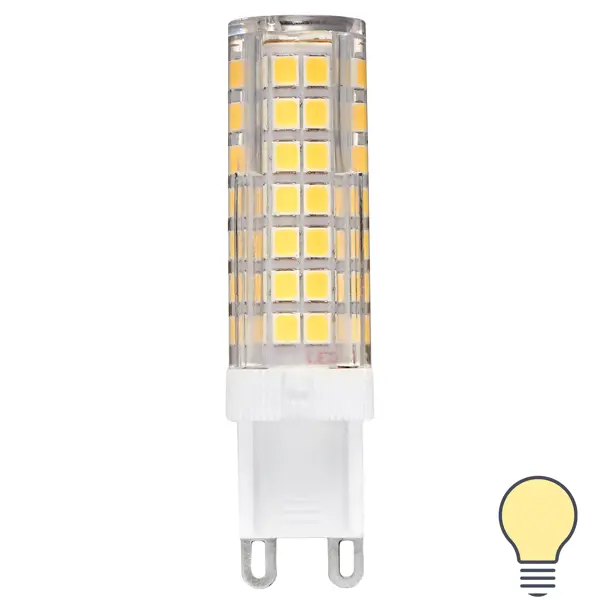 Лампа светодиодная Volpe JCD G9 220-240 В 7 Вт кукуруза прозрачная 600 лм теплый белый свет фреза керамическая для маникюра кукуруза средняя нарезка 6 × 15 мм в пластиковом футляре белый