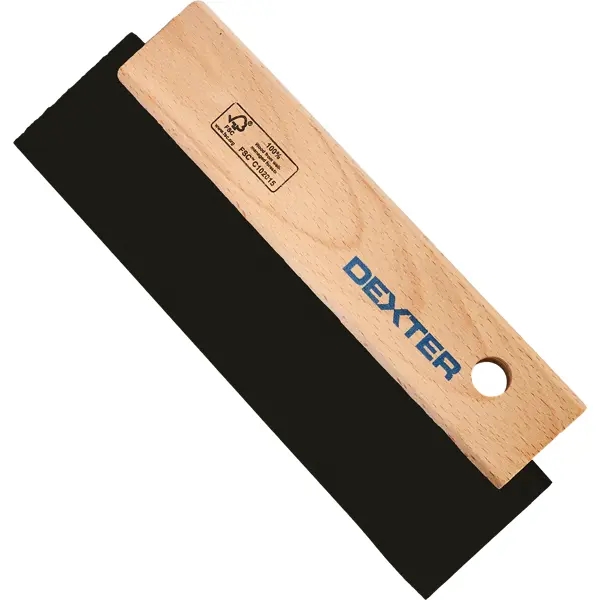 Шпатель резиновый Dexter XMMCZ25 195 мм, деревянная ручка шпатель резиновый интек 126 мм пластиковая ручка