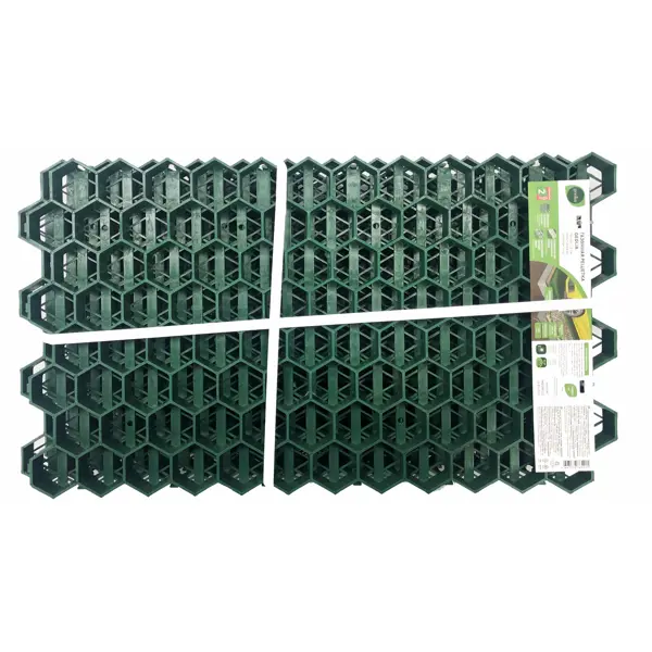 фото Решетка газонная geolia 70х40х3.2 см полипропилен зеленый 4 шт
