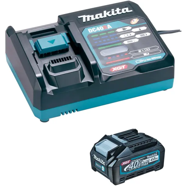 Комплект зарядного устройства и аккумулятора Makita 191J67-0, 40 В Li-ion 4 Ач многофункциональный инструмент ставр миа 20 20 вольт без аккумулятора и зарядного устройства