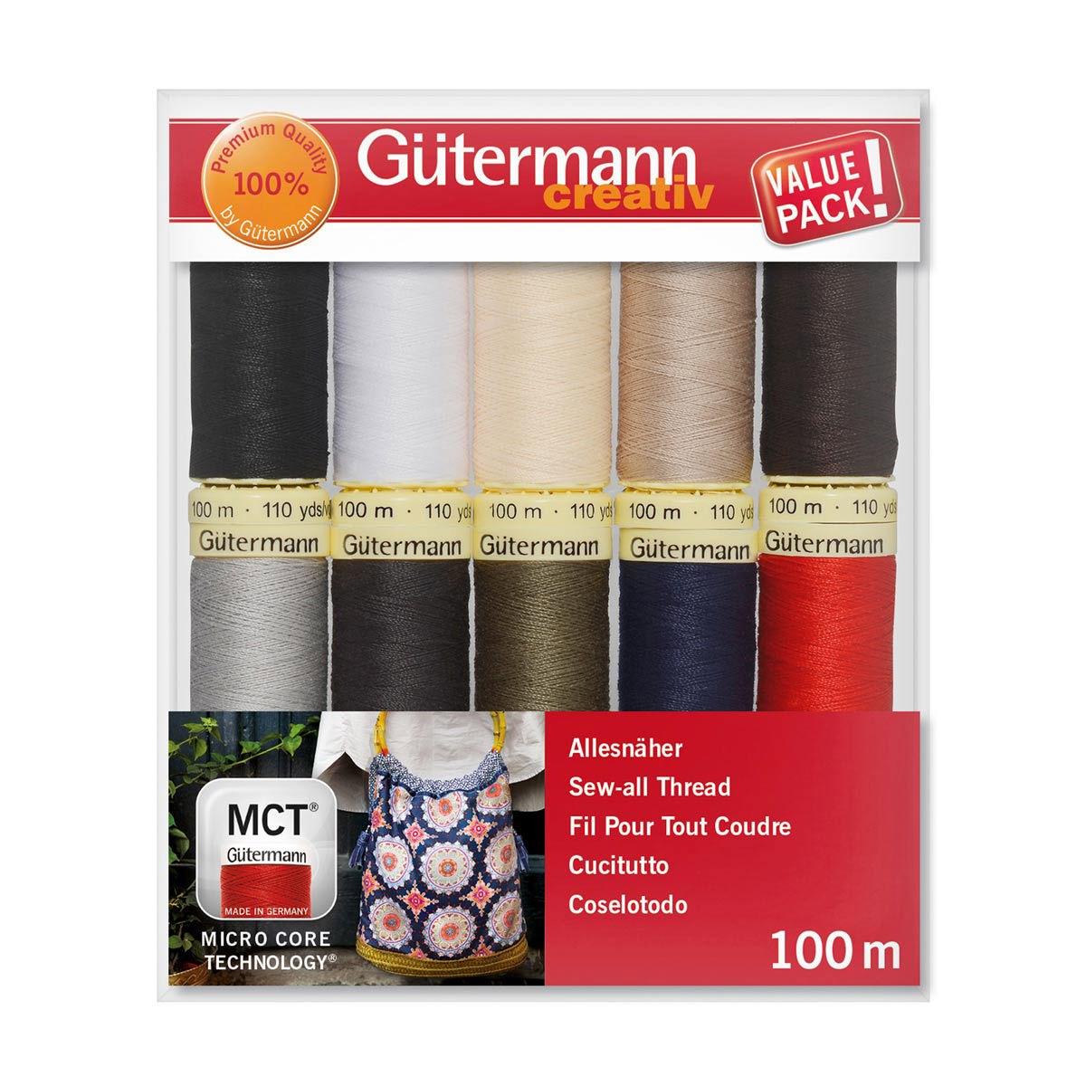 Набор швейных нитей Sew-all Gutermann 10 катушек ✳️ купить по цене 1249  ₽/шт. в Уфе с доставкой в интернет-магазине Леруа Мерлен