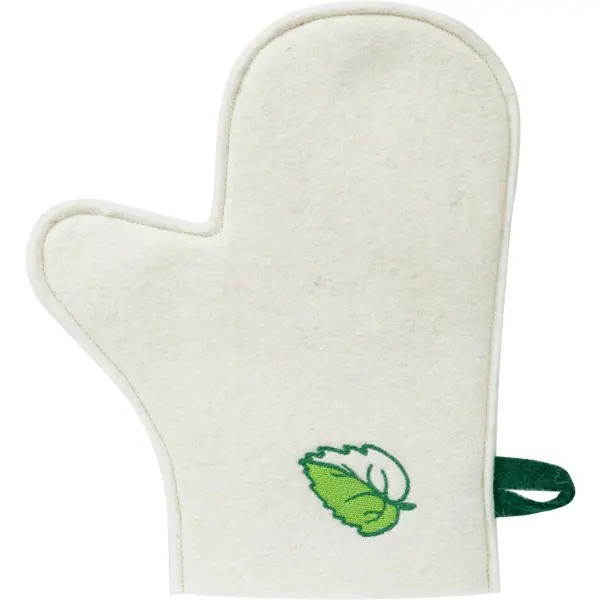 Рукавица для бани Невский Банщик Лист с вышивкой фетр массажёр для тела рукавица пластик