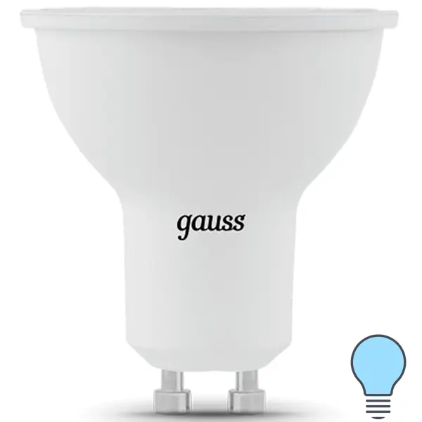 Лампа светодиодная Gauss MR16 GU10 9W 830LM 6500K эра б0051852 лампочка светодиодная red line led mr16 5w 827 gu10 r gu10 5 вт софит теплый белый свет