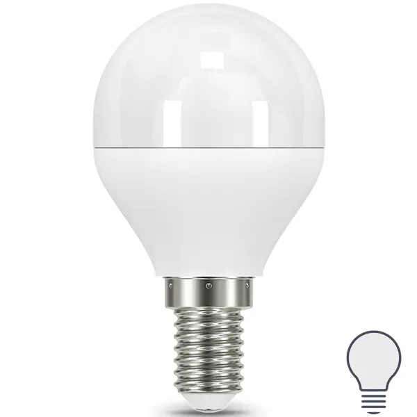 Лампа светодиодная Gauss Е14 7 Вт шар 590 Лм холодный белый свет, для диммера лампа газоразрядная световые решения дри e40 250 вт 20000 лм металлогалогенная
