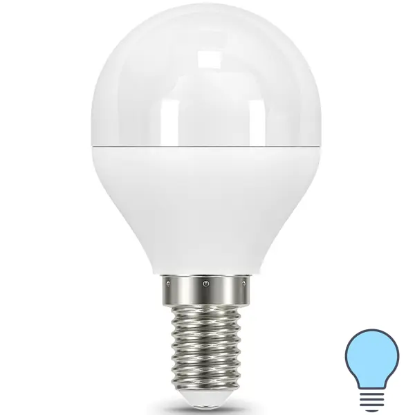 Лампа светодиодная Gauss E14 7 Вт шар 590 Лм холодный белый свет, для диммера лампа газоразрядная световые решения дри e40 250 вт 20000 лм металлогалогенная
