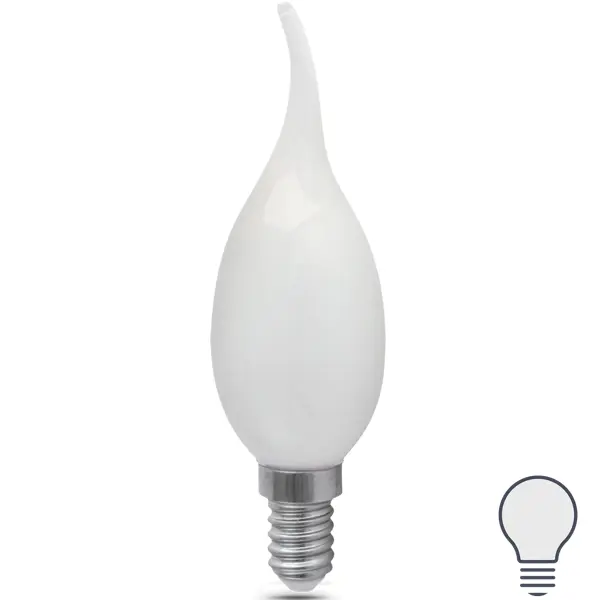 Лампа светодиодная Gauss Filament Milky Е14 9 Вт свеча на ветру нейтральный белый свет, для диммера лампа светодиодная e27 7 вт 55 вт свеча на ветру 3000 к мягкий теплый tdm electric народная