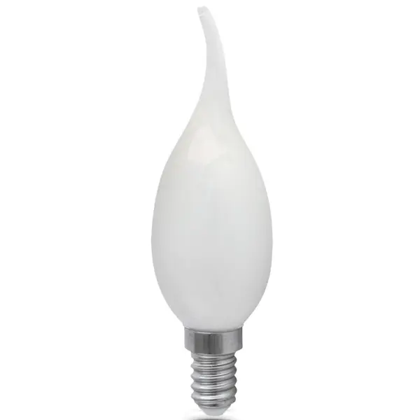 Лампа светодиодная Gauss Filament Milky Е14 9 Вт свеча на ветру теплый белый свет, для диммера лампа накаливания для рождественской горки с эффектом пламени 1 5 вт цоколь е12 2 шт