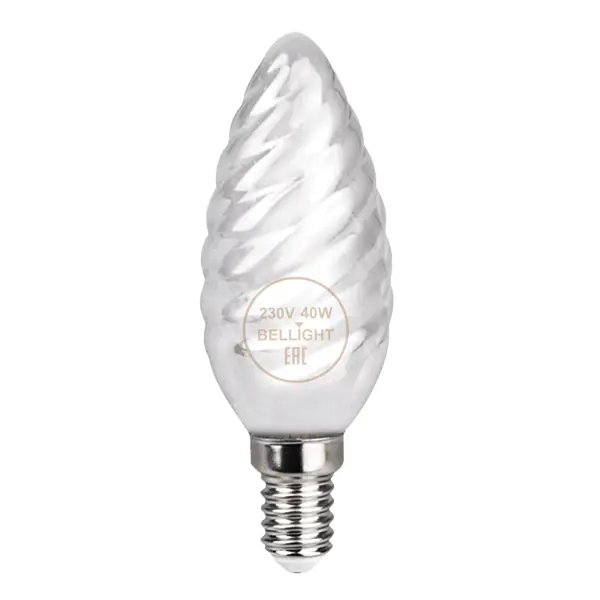Лампа накаливания Belsvet свеча витая матовая E14 40 Вт свет тёплый белый свеча витая 2 2х 25 см в термопленке серебряная