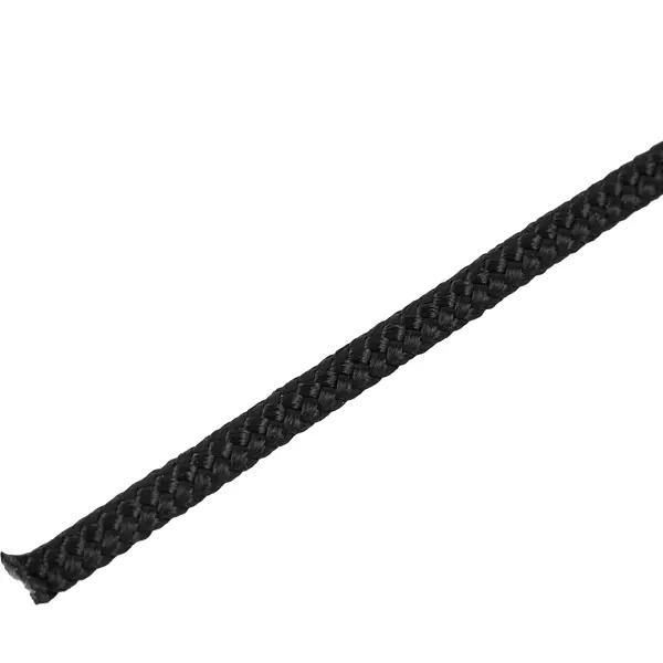 Шнур полиамидный Сибшнур 4 мм 2 м, цвет черный плетеный шестнадцатипрядный полиамидный шнур щит