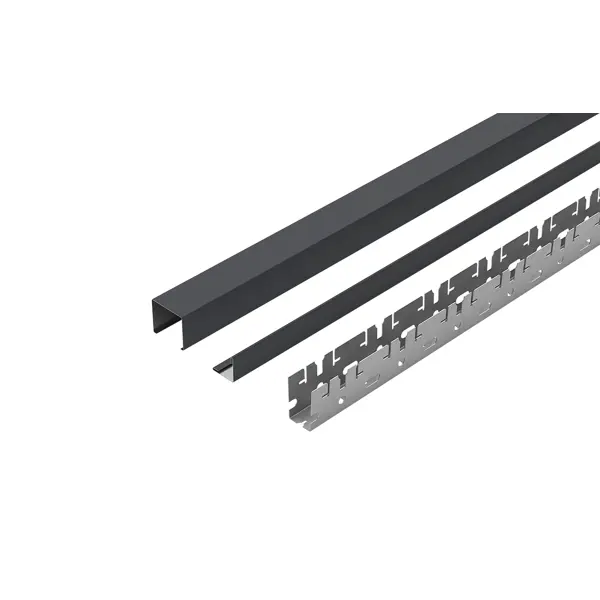 Комплект кубообразного реечного подвесного потолка для входных групп санузлов и лоджий 1.7x1.7м AR C 30/27 графит комплект креплений для профиля alm008s 10шт alm008mt