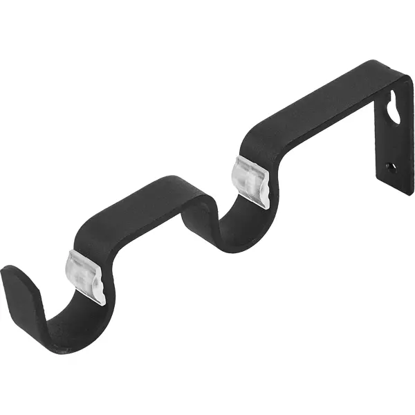 Держатель двухрядный простой Inspire металл цвет черный 2 см держатель телефона cartage гибкая штанга 50 105 мм