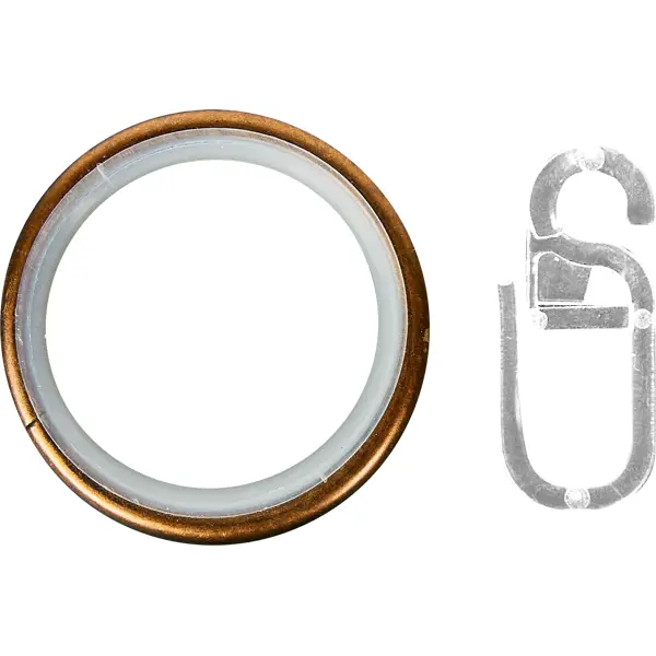 Кольцо с крючком Inspire металл цвет античная медь 20 мм 10 шт кольцо с крючком металл d28 мм 10 шт