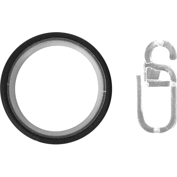 Кольцо с крючком Inspire металл цвет черный 20 мм 10 шт кольцо с крючком inspire металл белый классик 20 мм 10 шт