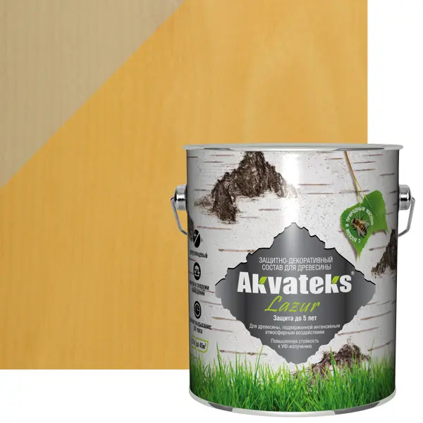 Антисептик защитно-декоративный Akvateks полуглянцевый сосна 2.7 л гибридный лессирующий антисептик для дерева акватекс