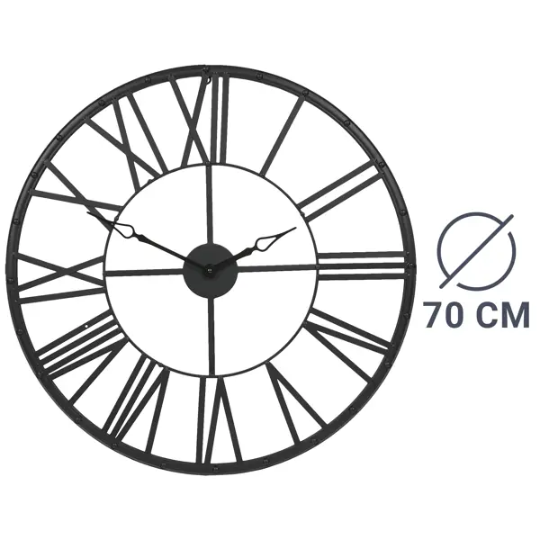 фото Часы настенные atmosphera винтаж круглые металл цвет чёрный ø70 см