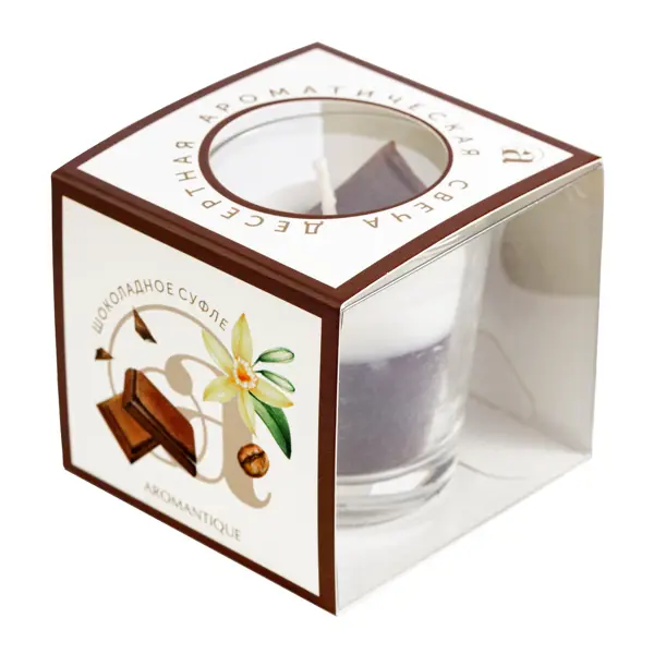 Свеча ароматическая «Шоколадное суфле» 60 гр, цвет коричневый свеча ароматическая 9х4 см цилиндр сладкая малина 400398