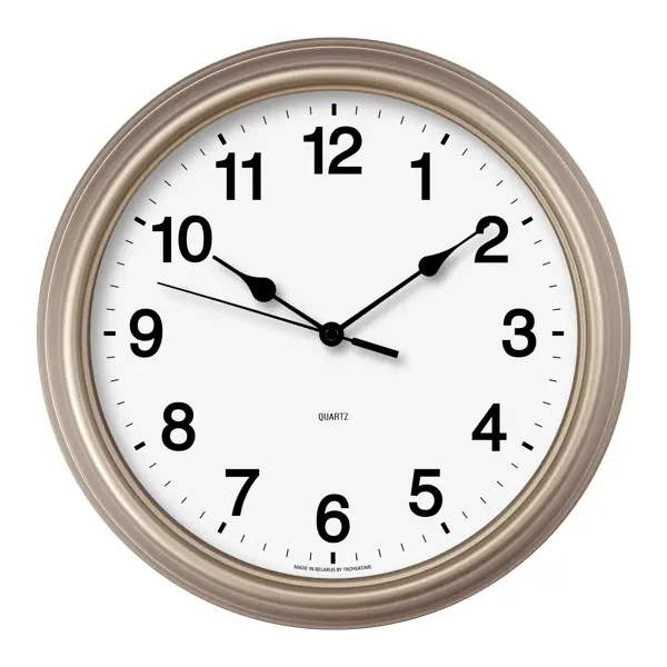 Часы настенные Troykatime Классика круглые пластик цвет золотистый бесшумные ø31 см