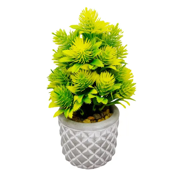 фото Искусственное растение в горшке 8x8x21 см цвет светло-зеленый полиэстер без бренда