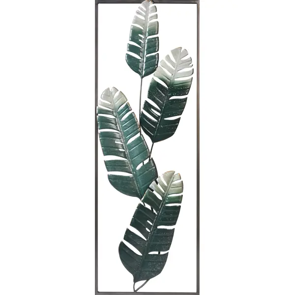 фото Панно декоративное листья металл разноцветное 31x89.5 см atmosphera