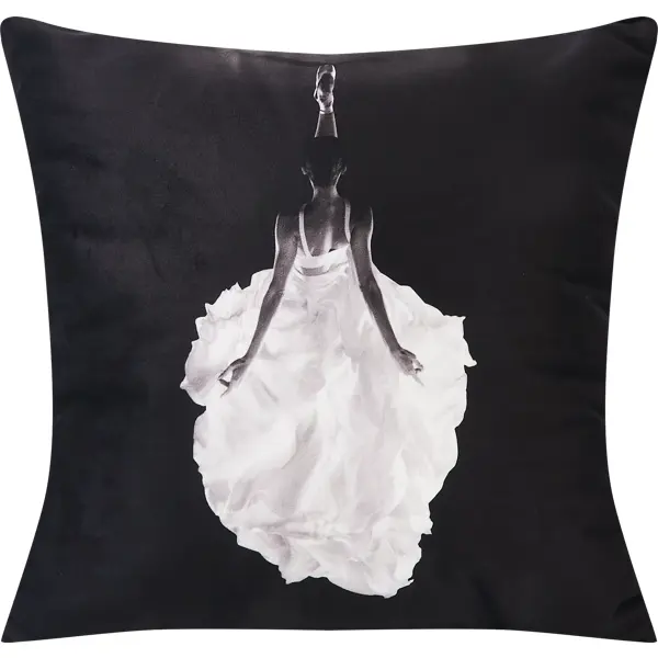 Подушка Балет 40x40 см цвет черно-белый подушка seasons портрет профиль 45x45 см бархат белый