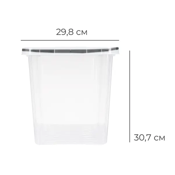 Контейнер Leon 30.7x43.3x29.8 см 26 л полипропилен цвет прозрачный контейнер для декора передвижные ячейки 8 ячеек 10 5 × 7 × 2 4 см прозрачный