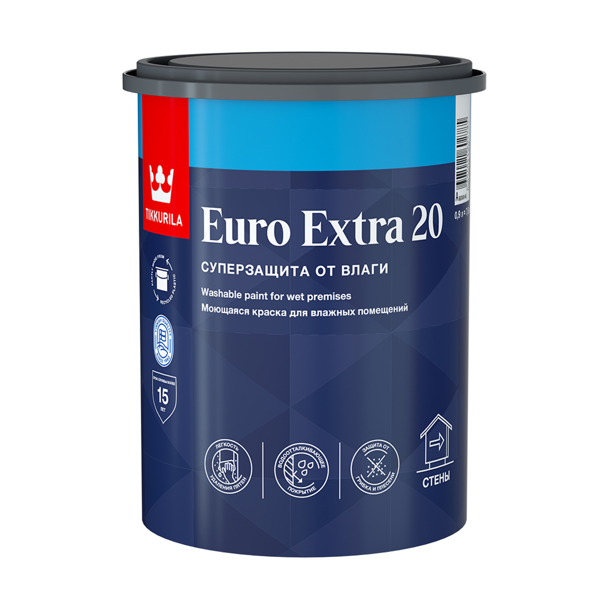 Краска для стен и потолков TIKKURILA EURO EXTRA-20 цвет белый 0.9 л ✳️  купить по цене 1250 ₽/шт. в Оренбурге с доставкой в интернет-магазине Леруа  Мерлен