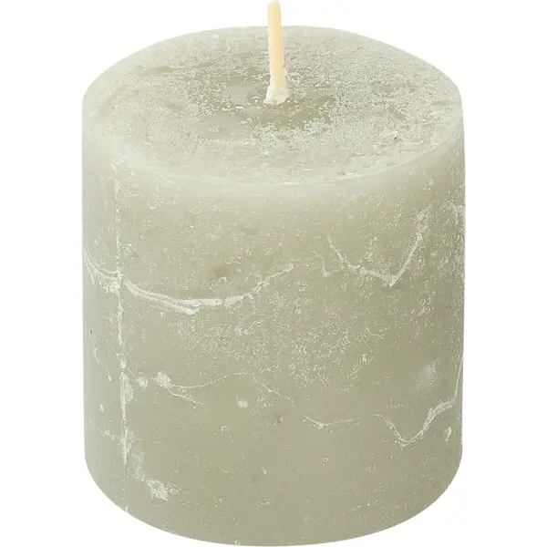 Свеча столбик Рустик светло-серая 7 см свеча столбик меланж травы лед 13 см