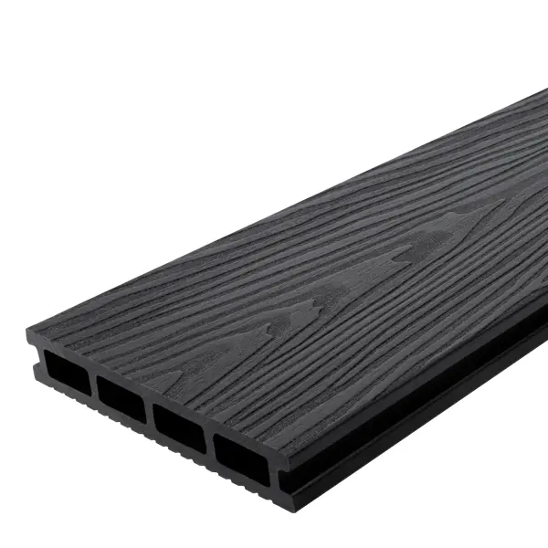 фото Террасная доска дпк t-decks цвет графит 150x25x4000 мм двусторонняя вельвет/структура древесины 0.6 м²