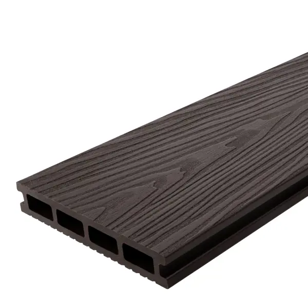 фото Террасная доска дпк t-decks цвет венге 150x25x3000 мм двусторонняя вельвет/структура древесины 0.45 м²
