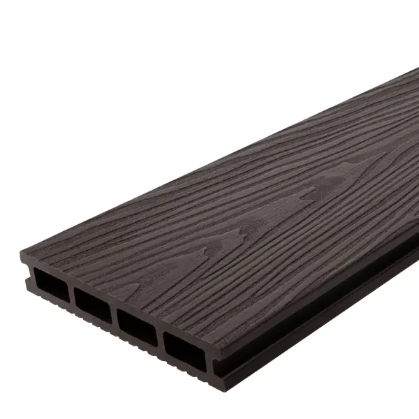 фото Террасная доска дпк t-decks цвет венге 150x25x4000 мм двусторонняя вельвет/структура древесины 0.6 м²