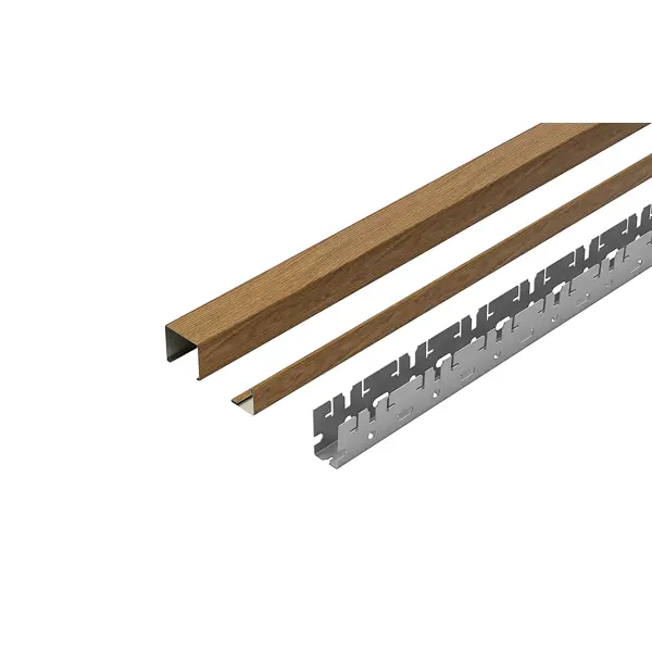 Комплект кубообразного реечного подвесного потолка для входных групп санузлов и лоджий 1.7x1.7м AR C 30/27 дуб медовый комплект креплений для профиля alm004s 2m 10шт alm004mt