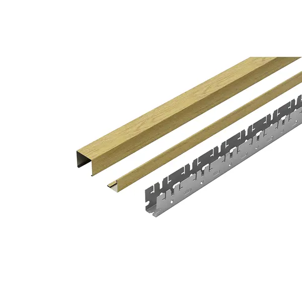 Комплект кубообразного реечного подвесного потолка для входных групп санузлов и лоджий 1.7x1.7м AR C 30/27 дуб селект комплект креплений для профиля alm005s 2m 10шт alm005mt