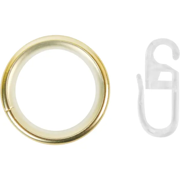 Кольцо с крючком металл цвет латунь матовая D25 10 шт.