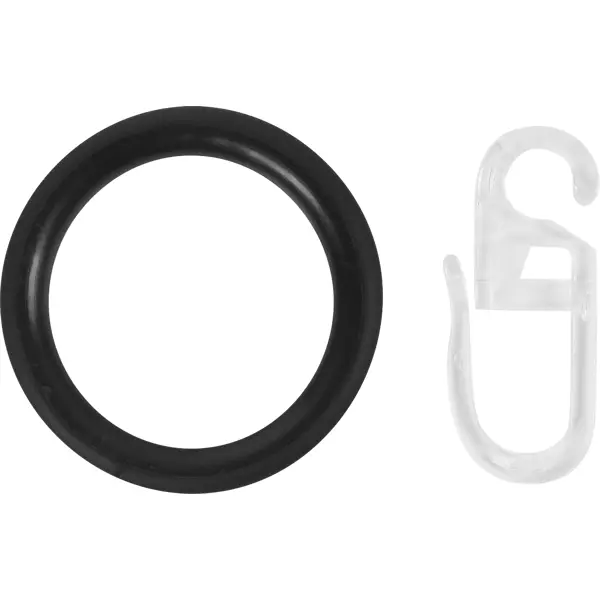 Кольцо с крючком металл цвет черный матовый D16/19 10 шт