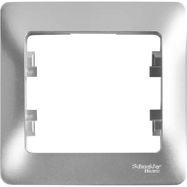 Рамка для розеток и выключателей Schneider Electric Glossa 1 пост цвет алюминий коробка для наружного монтажа schneider electric glossa 1 пост алюминий