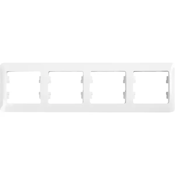 Рамка для розеток и выключателей Schneider Electric Glossa 4 поста цвет белый