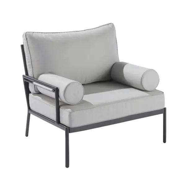 фото Набор садовой мебели naterial onyx алюминий/полиэстер/стекло серый: стол, диван и 2 кресла
